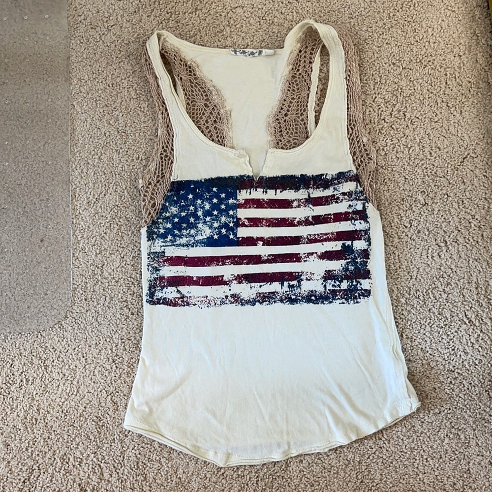 American flag racerback tank top